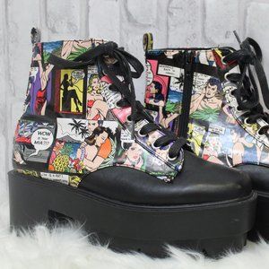 Brand New Cartoon Combat Platform Boot